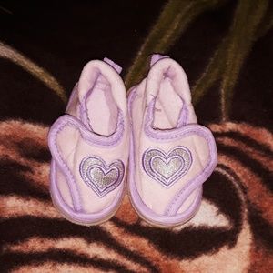 Cute baby girl glam heart slippers size 2/3